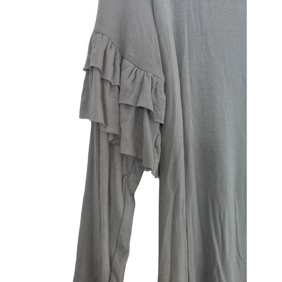 143 by Line Up Story Sage Green Ruffle Top Tunic Long Sleeve Modal Soft  Size M - Picture 5 of 8